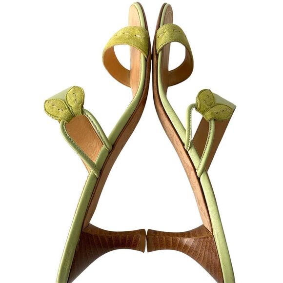 Tommy Bahama Green Kitten Heels Sandals Made in Italy in Size 9M - Picture 8 of 9